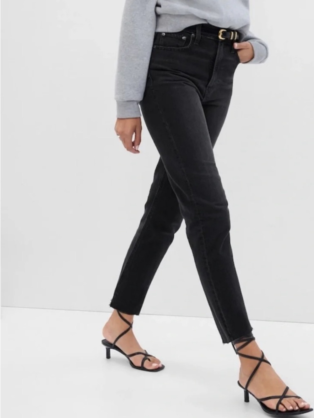 Gap Black Sky High Rise Cheeky Straight Jeans - Size 30/10P